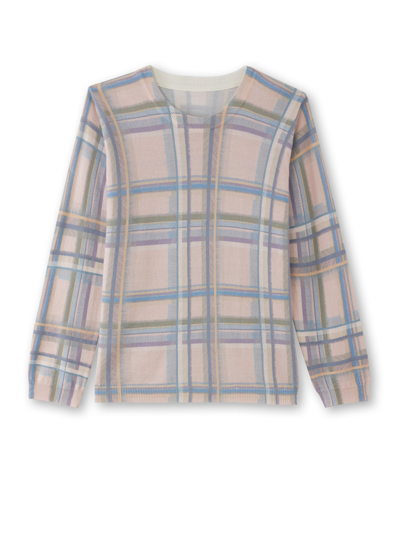 Pull à carreaux 50% laine mérinos