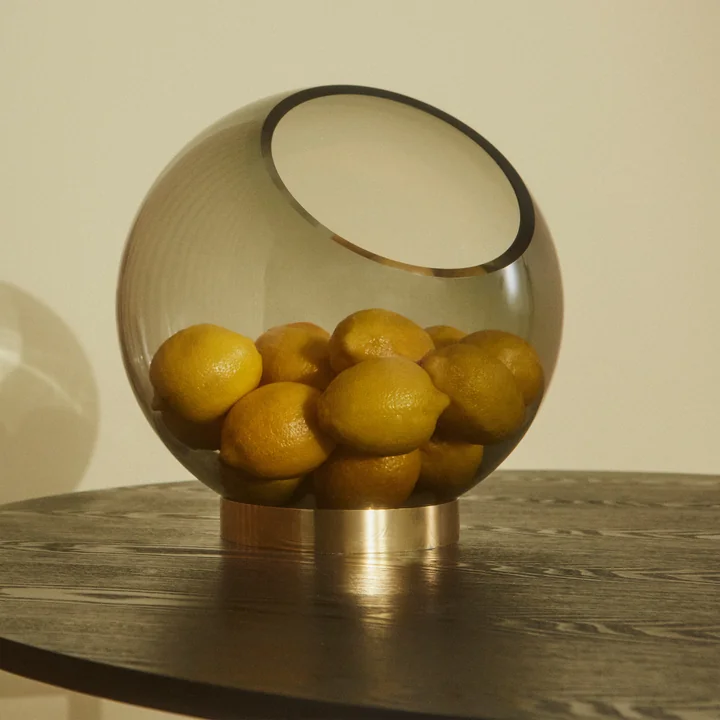 AYTM - Globe Vase large, Ø 21 x H 21 cm, forest / gold
