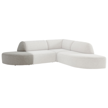 Modulaire bank Lieve eindstuk hoek links klein model taupe stof