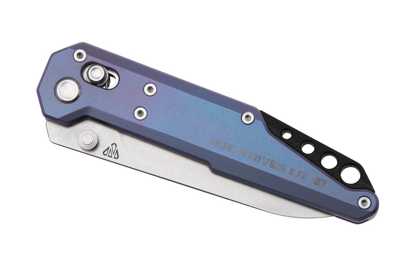 NOC Knives Dark Feather MT-2702 Stonewashed M390, Purple Titanium, zakmes