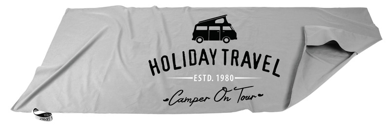 Holiday Travel Cannon Beach Mikrofaser-Strandtuch 200x80cm, grau