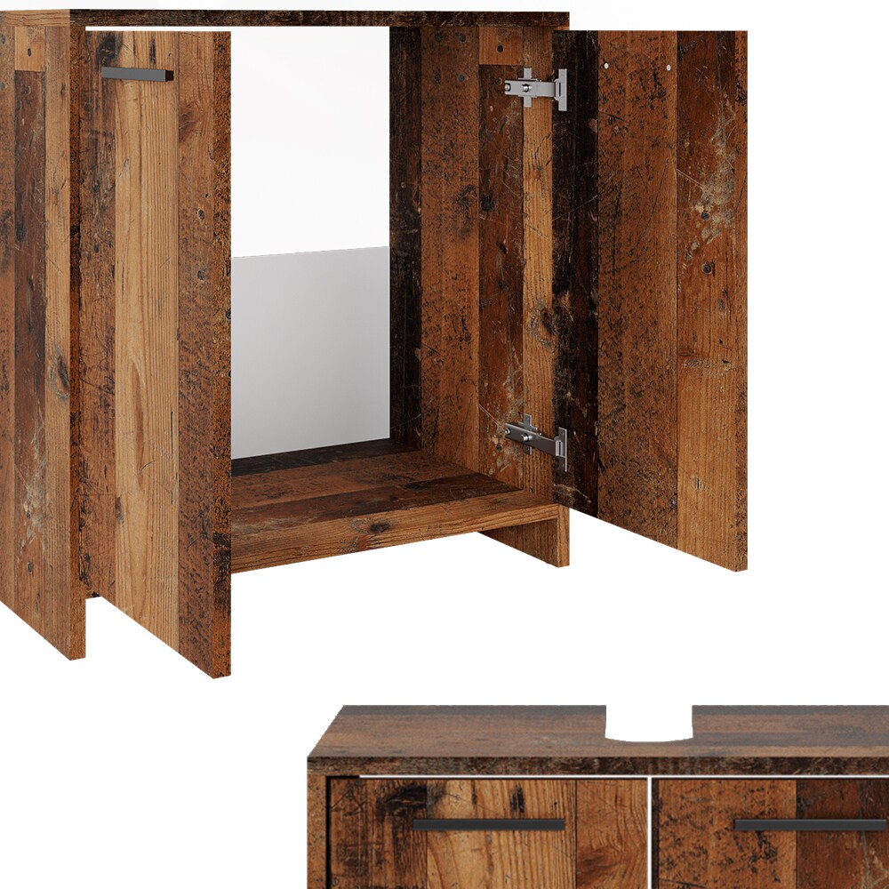 Vicco Waschtischunterschrank Waschbeckenunterschrank Badschrank Kiko Old Style 58x60 cm modern Badezimmer Schrank Badmöbel Schranktür Schrankfach