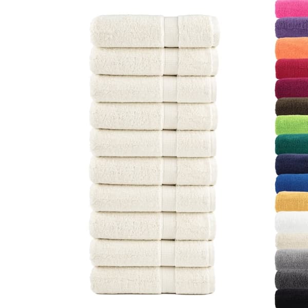 vidaXL Premium dusjhåndklær SOLUND 10 stk kremhvit 70x140cm 600 g/m2