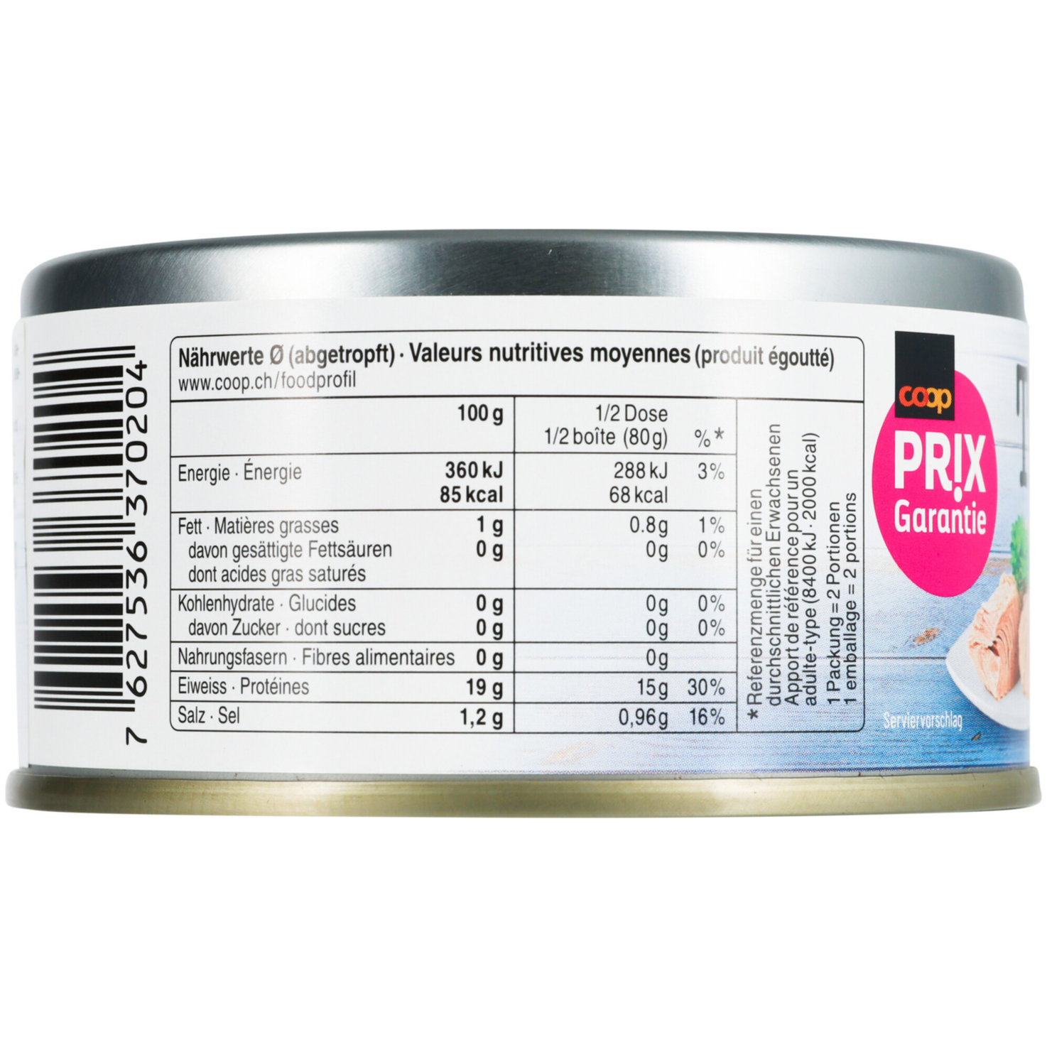 Prix Garantie Thon rosé MSC nature