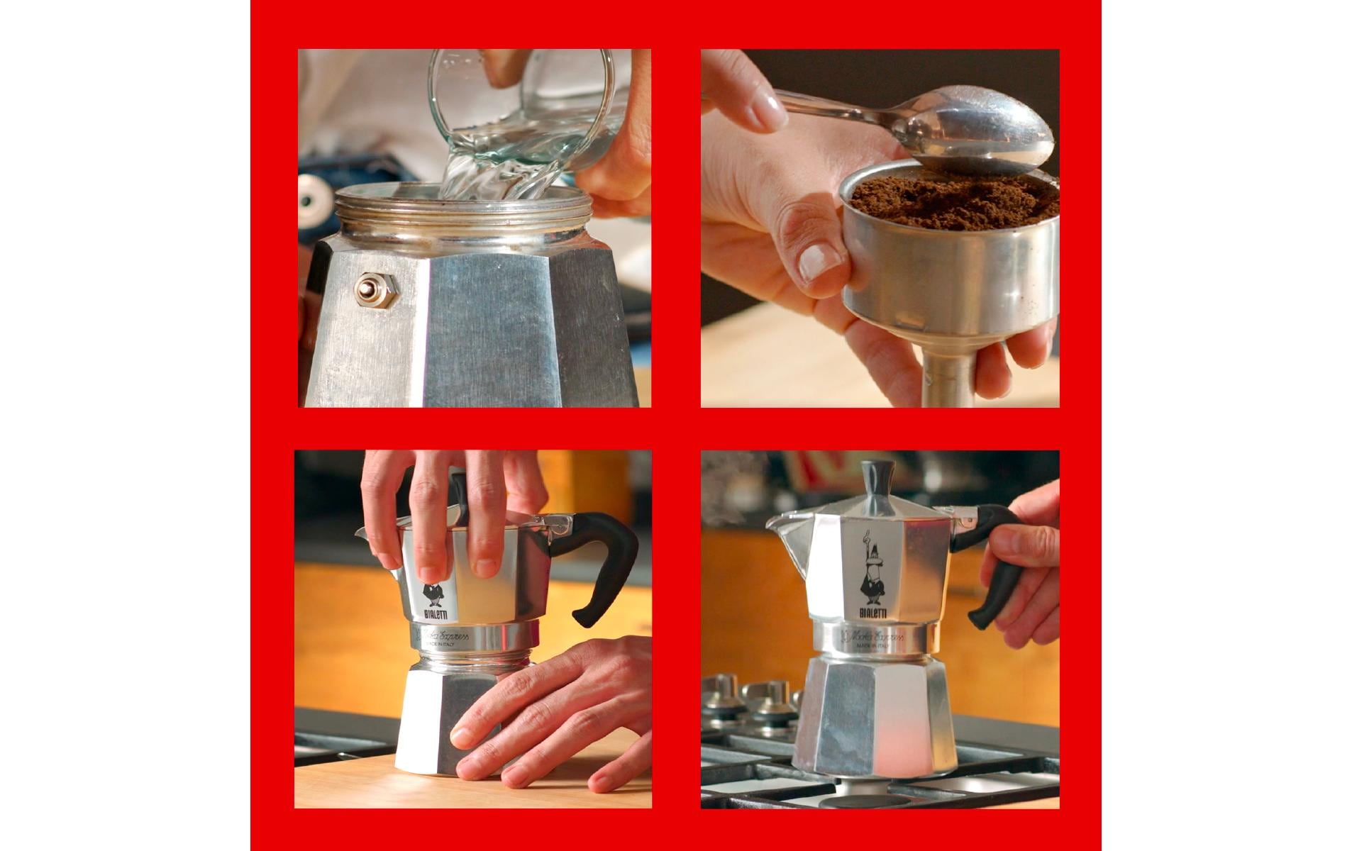 Espressokocher Moka Express 1 Tassen, SchwarzItalienische Espressokanne – ein Design-Klassiker