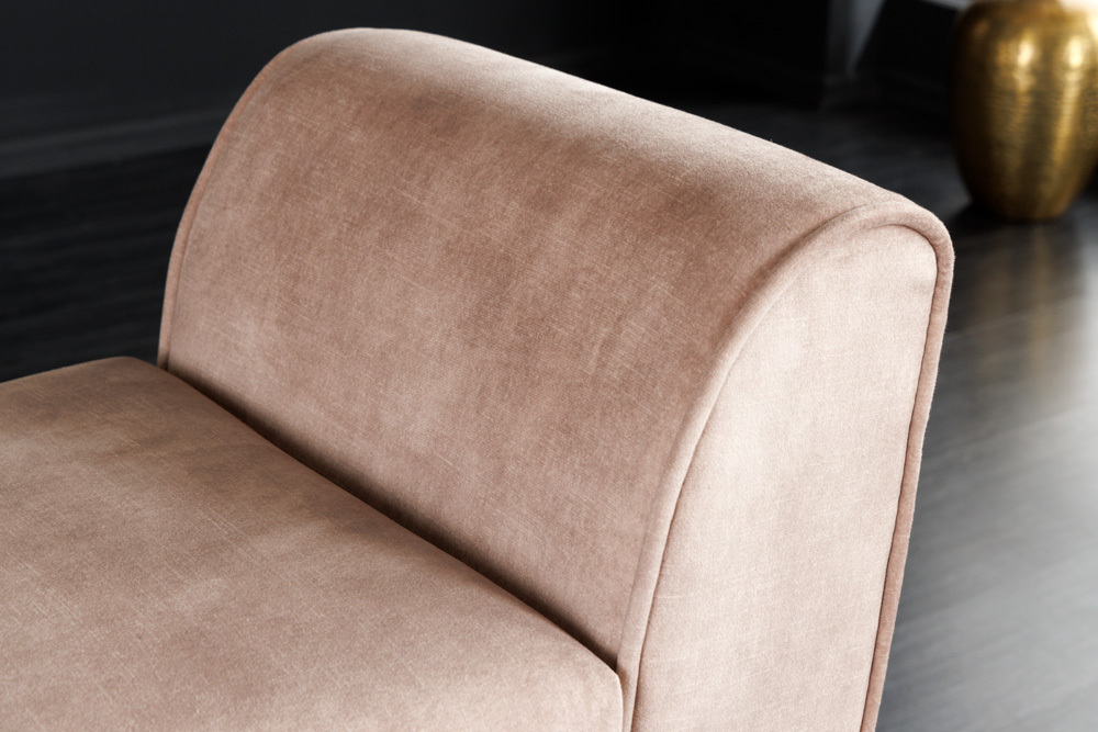 Design Sitzbank SCARLETT 90cm beige coffee Samt