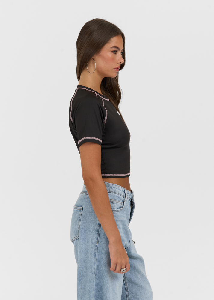 Sunfaded mini t-shirt zwart