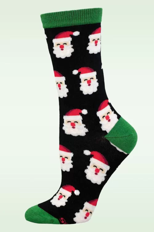 Socksmith Father Christmas Bamboo sokken in zwart