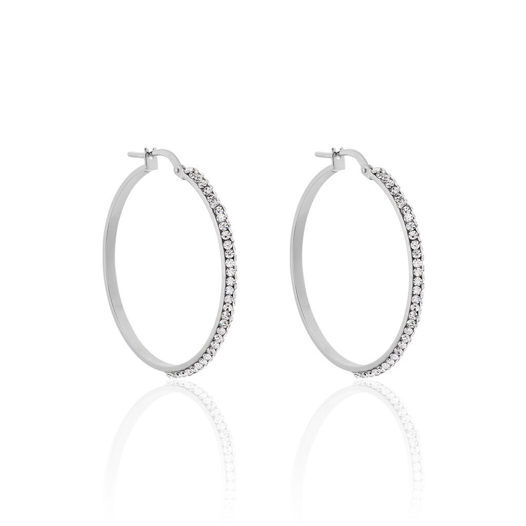 Créoles Sandrine Or Blanc Strass