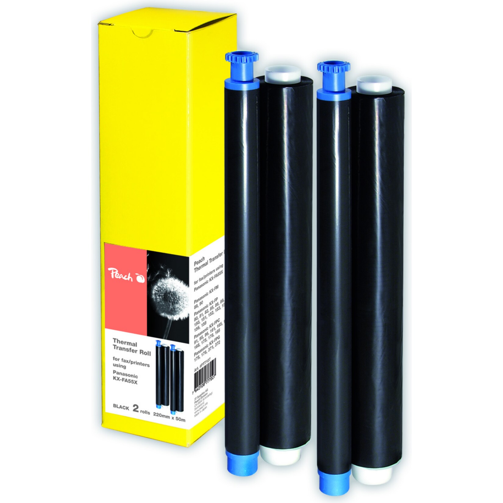 Peach 2Thermal Transfer Rollen ersetzt Panasonic KX-FA55X