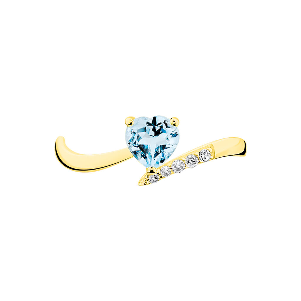 Bague Eva Or Jaune Topaze Et Diamant
