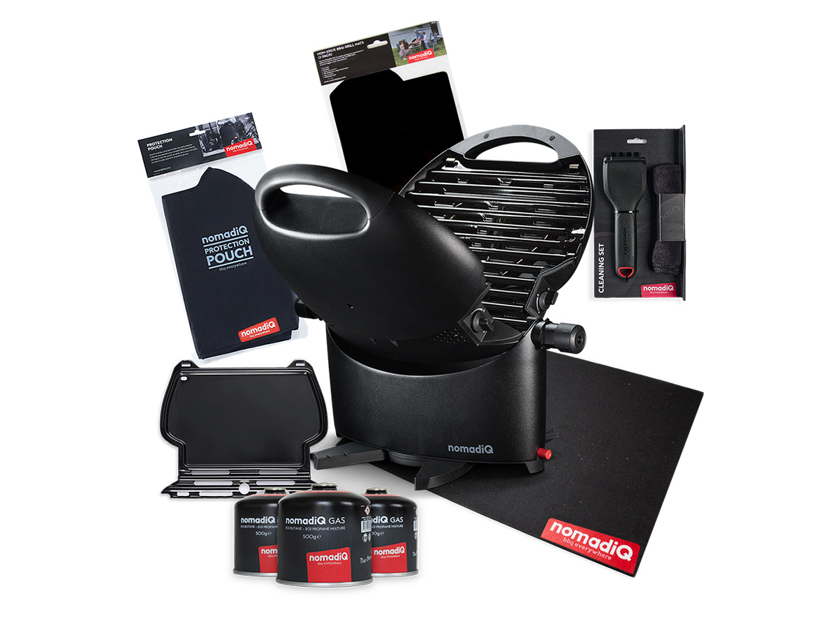 NomadiQ BOATING draagbare barbecue set - Black