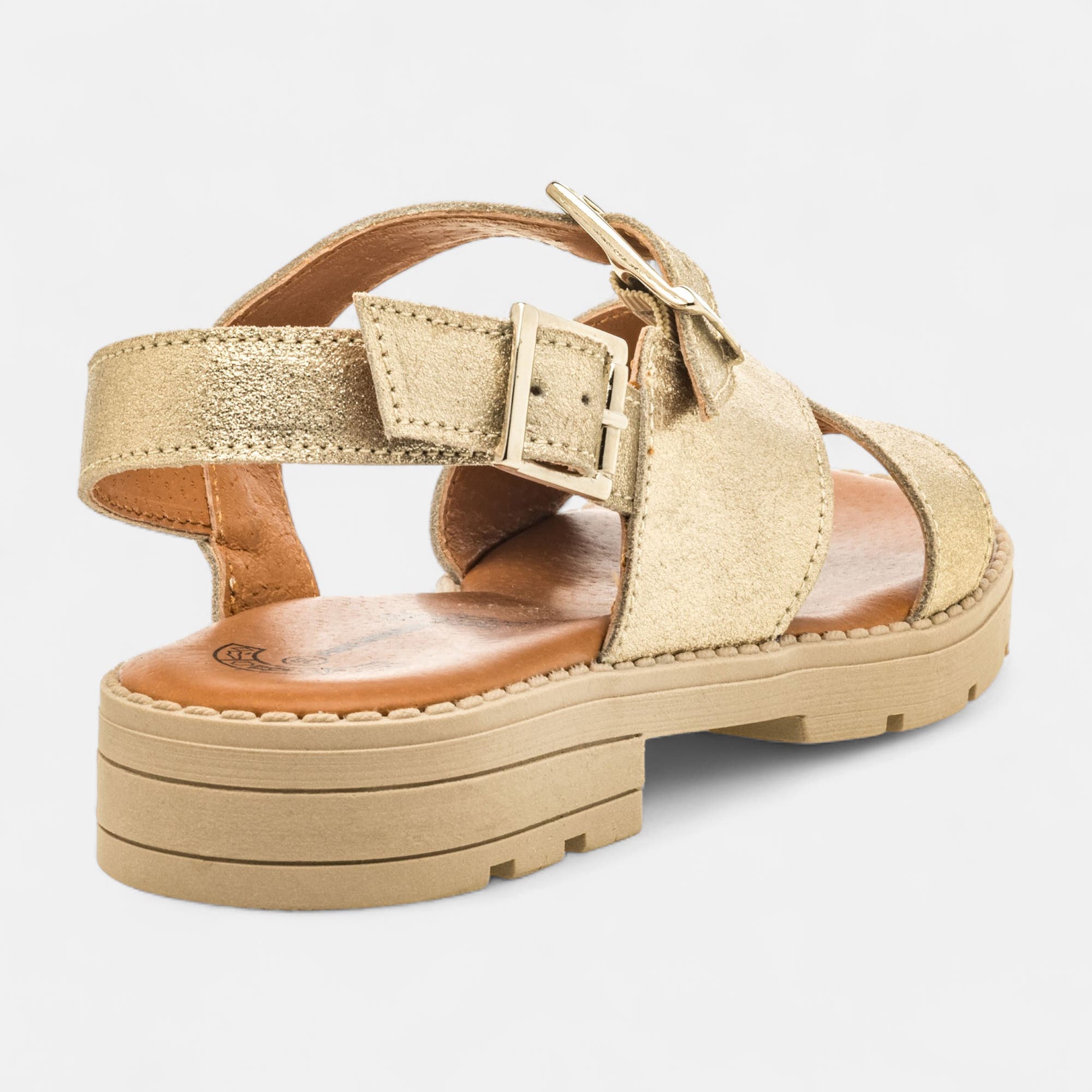 Sandales Femme en cuir or