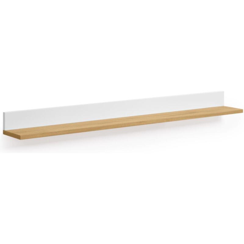 Étagère Abilen en placage de chêne et laqué blanc 120 x 15 cm
