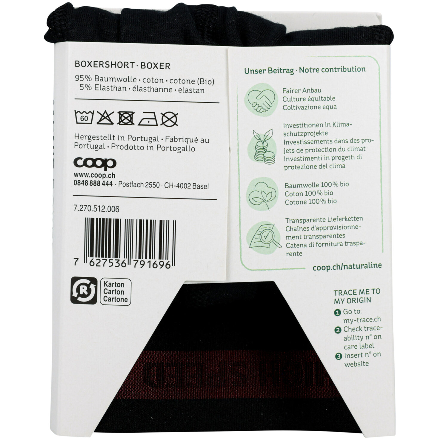 Naturaline Textil Herren Boxer schwarz M