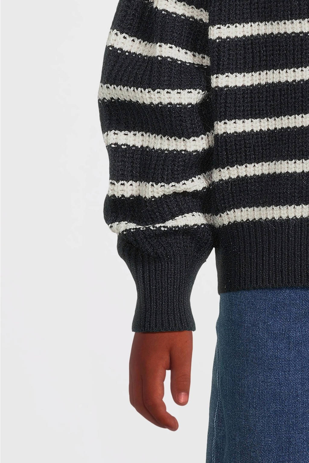 NAME IT gestreept vest NKFVERONJA donkerblauw/ecru