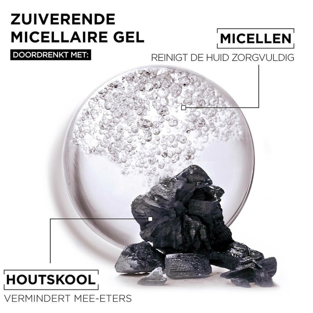 Garnier SkinActive Micellair Reinigingswater Jelly-water Alles-in-1 met Charcoal400 ml