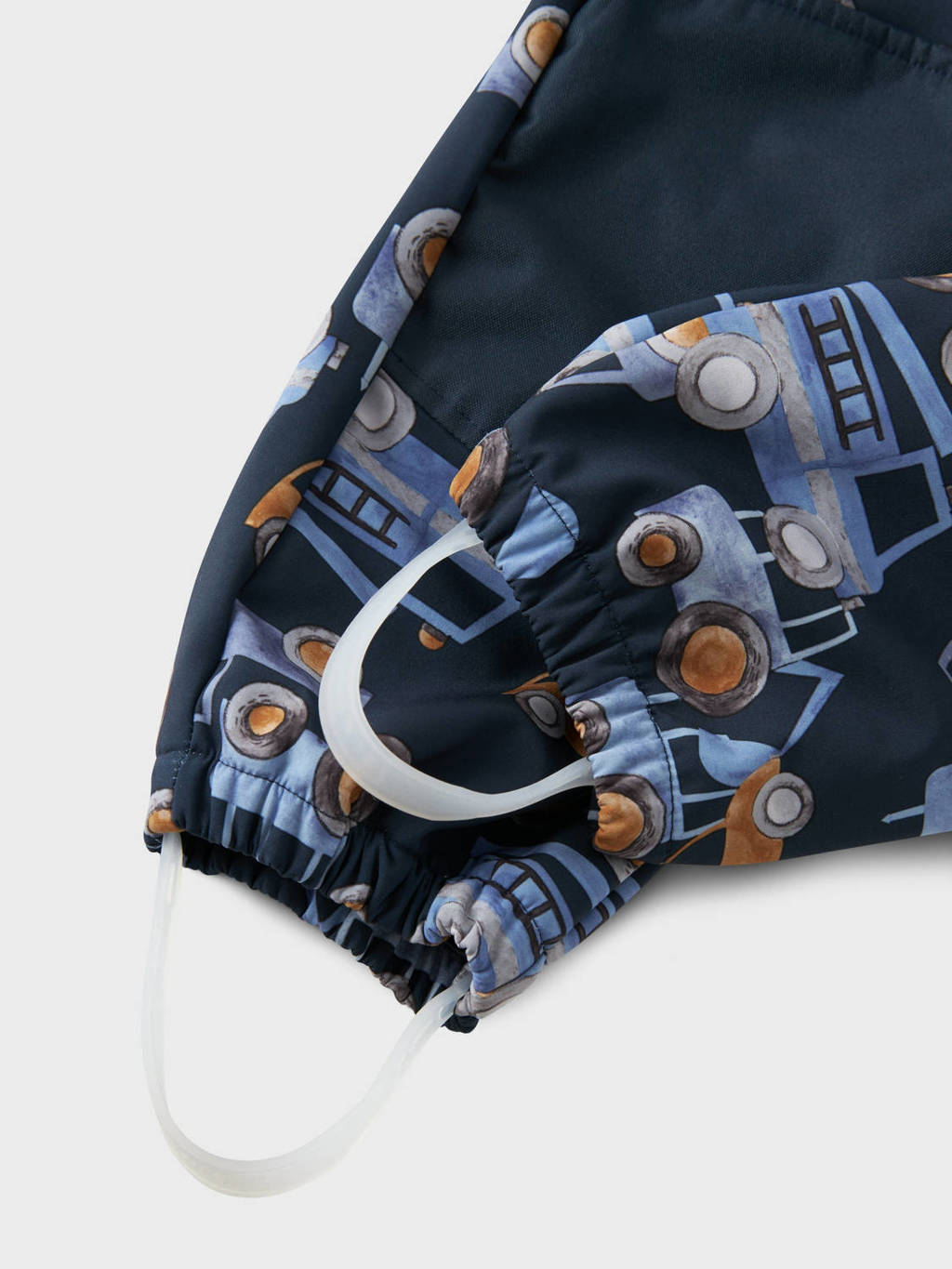 NAME IT softshell buitenspeelpak met all over print donkerblauw/lichtblauw/oker