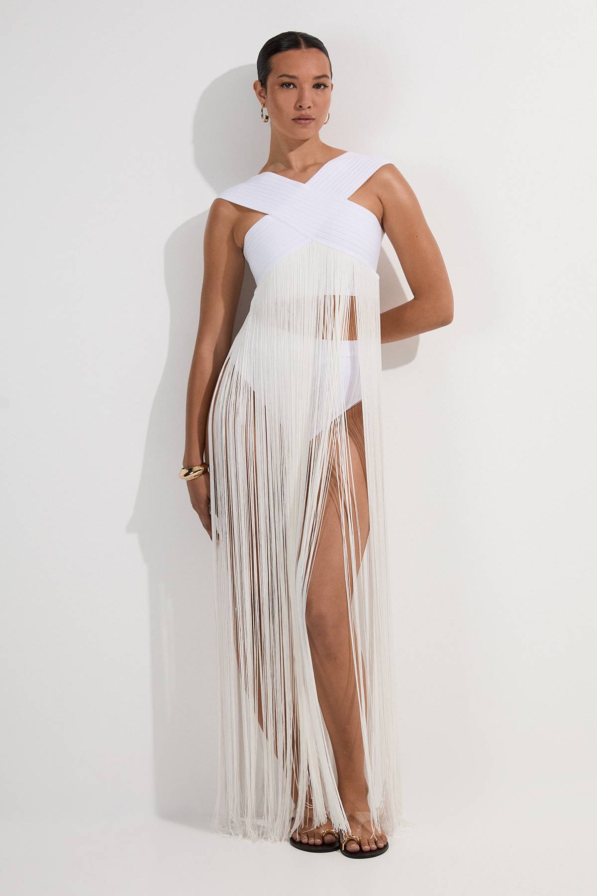 KarenMillen Bas de Bikini Bandage Taille Haute