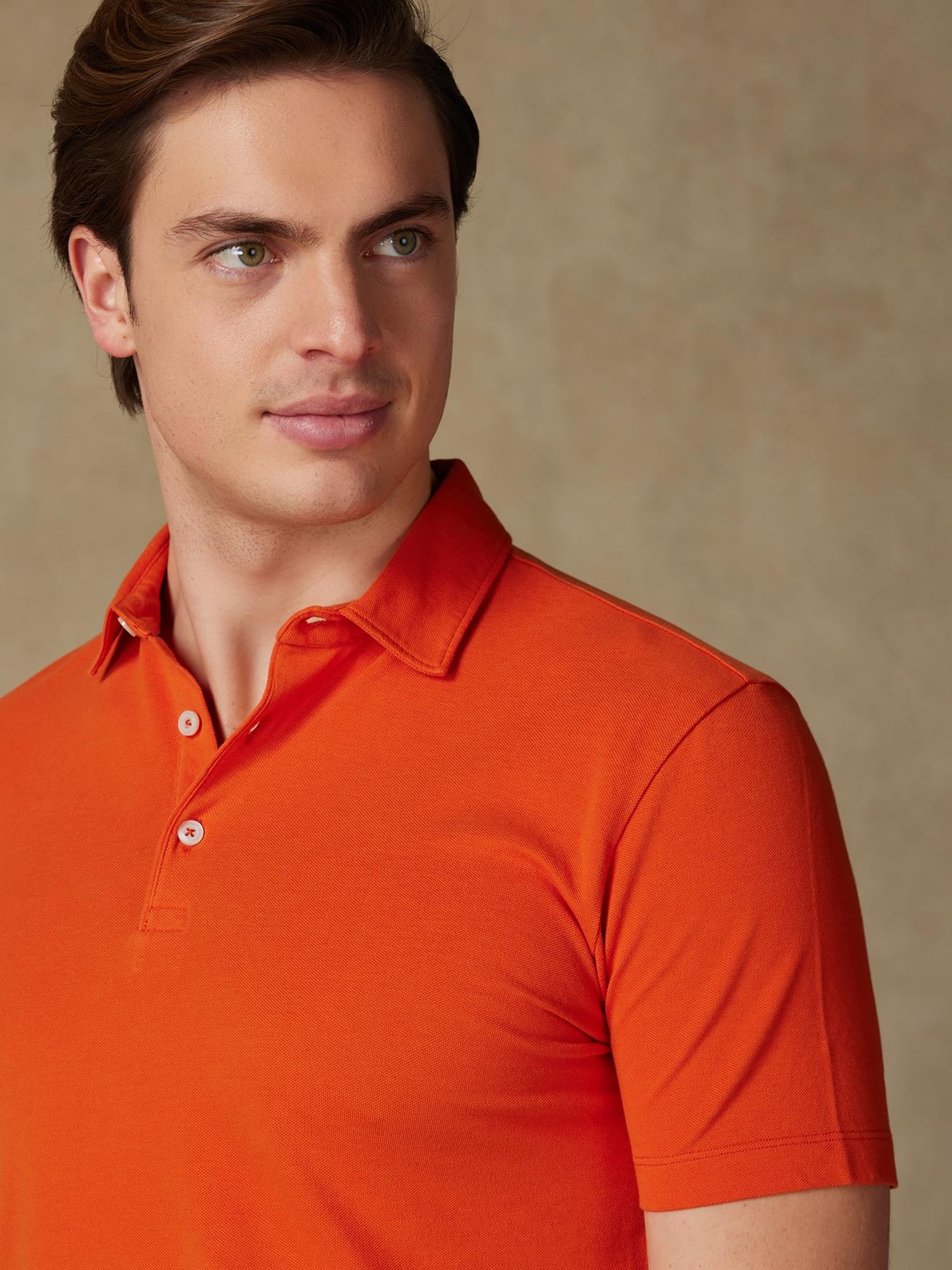 Polo Héritage en piqué orange