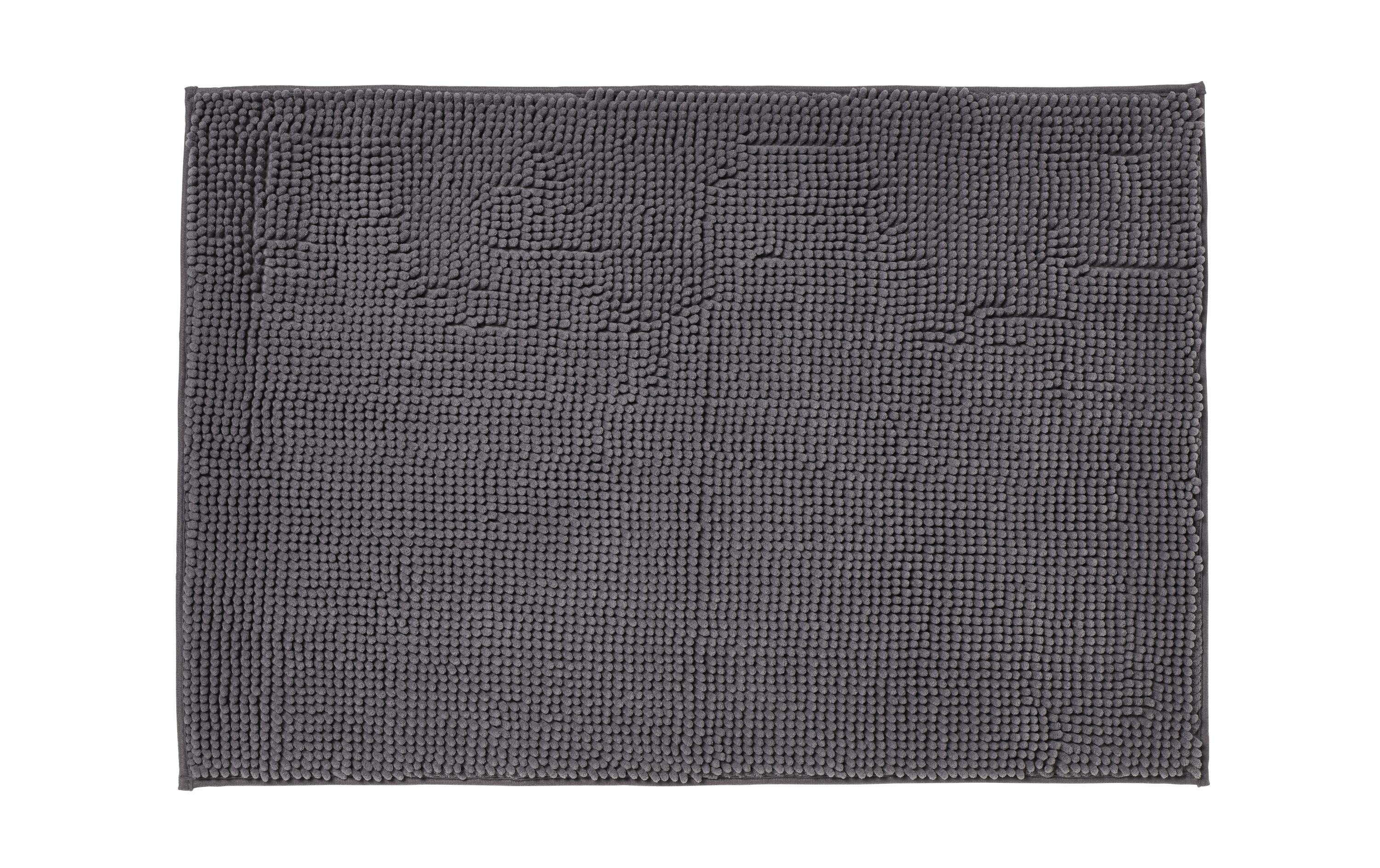 Badteppich Shania 60 x 90 cm, AnthrazitBadematte mit rutschfester Unterseite