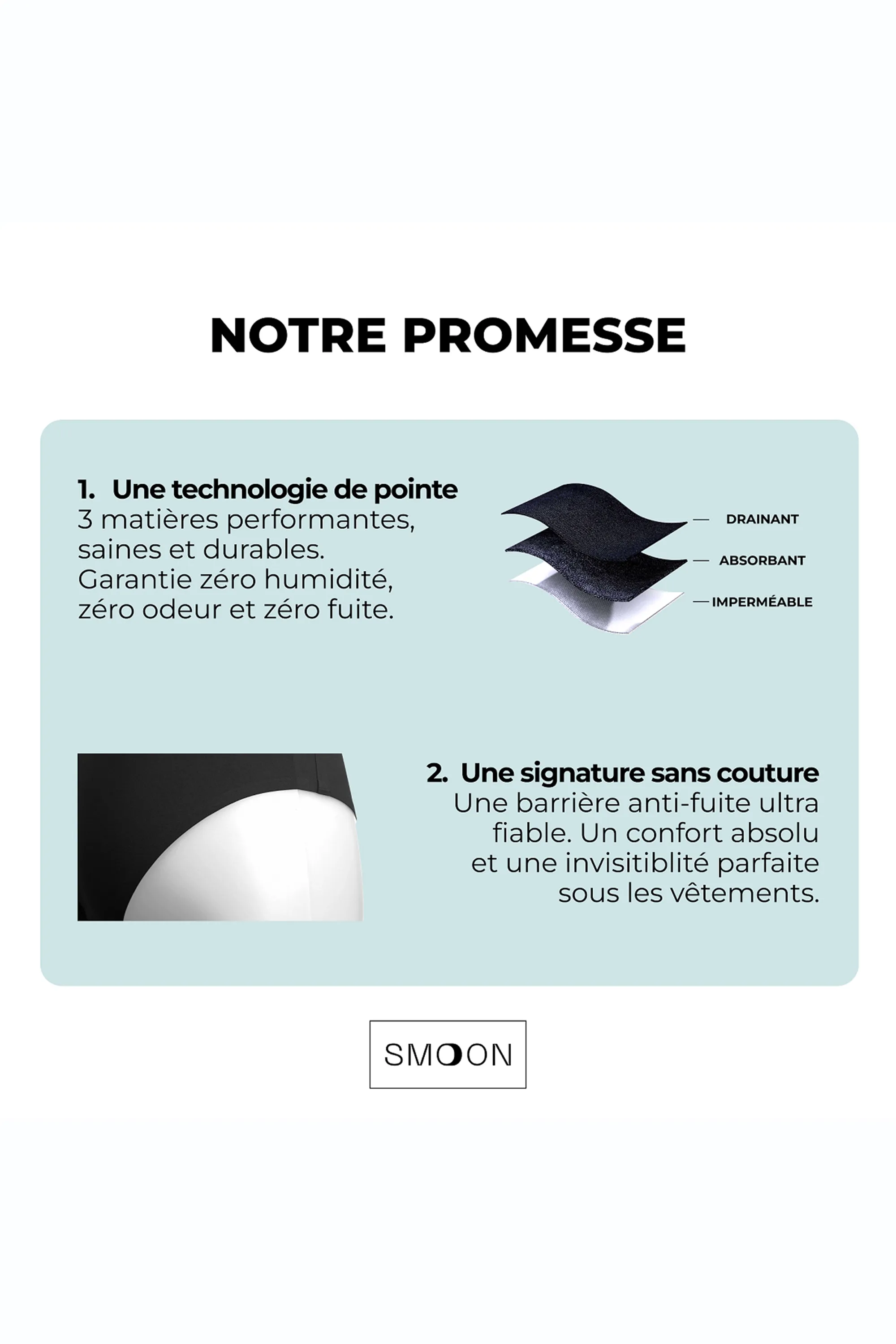 Smoon Culotte menstruelle en coton flux moyen