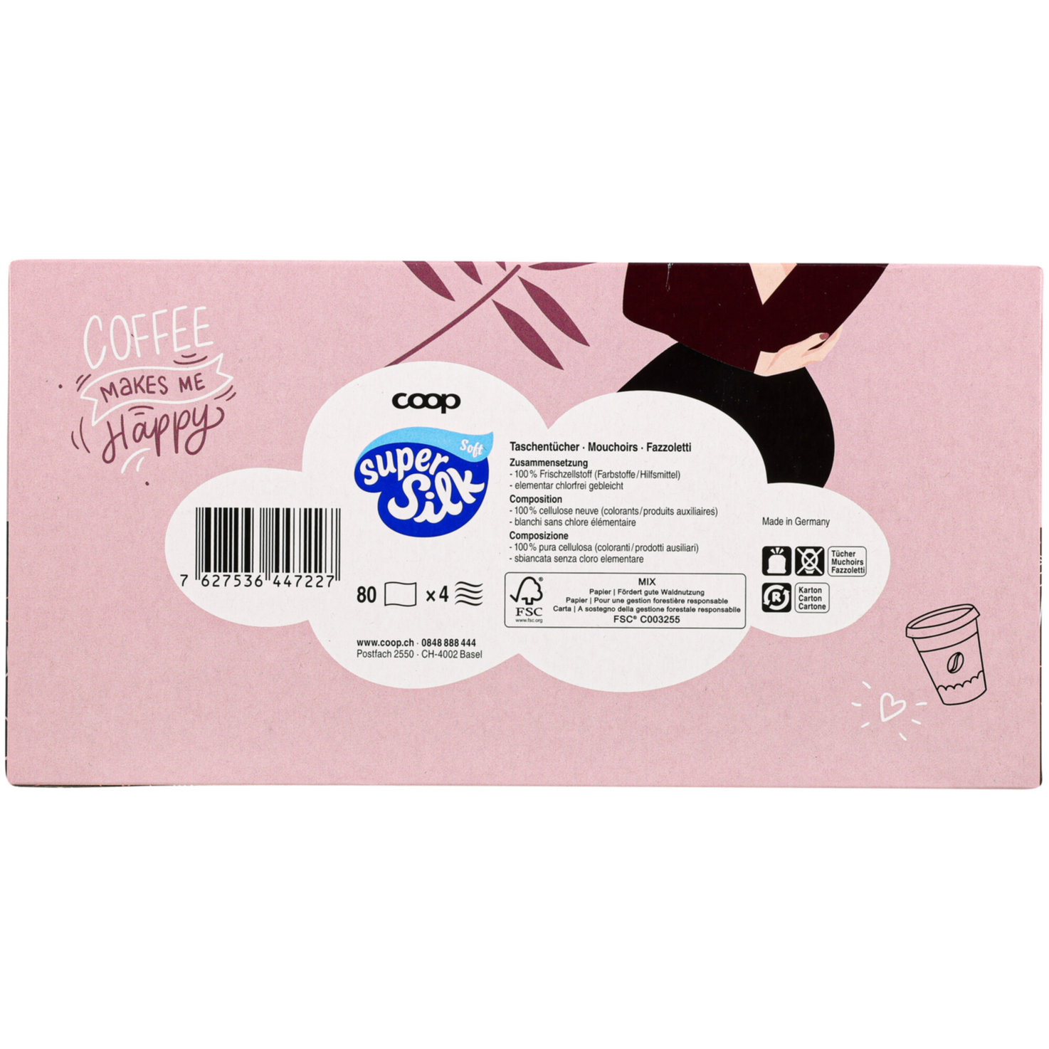 Super Silk Soft Taschentücher mit Baumwolle Box 80 Stück