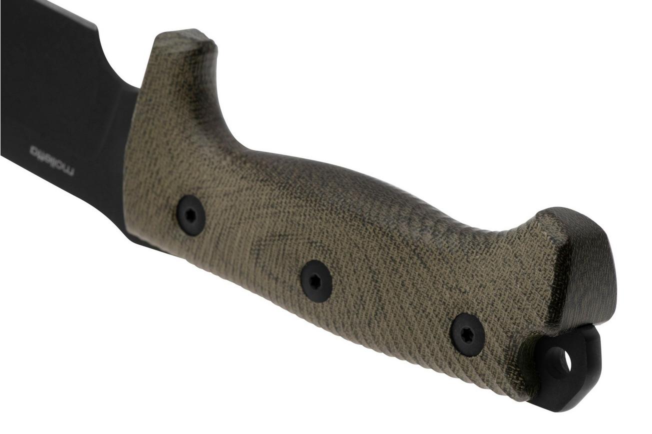 LionSteel M7B CVG Black, Green Canvas Micarta vaststaand mes, Molletta design