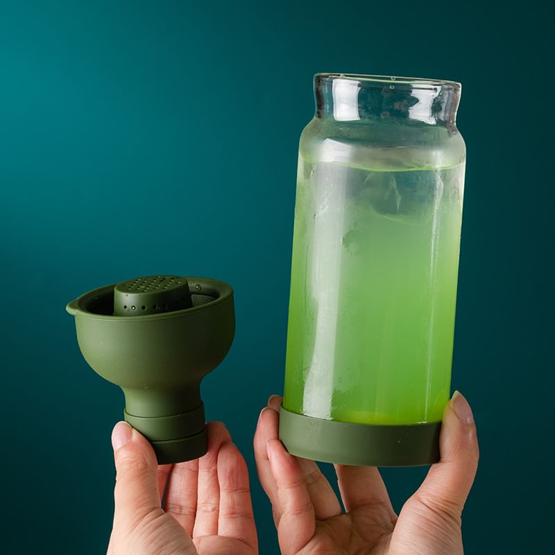 Koringa - Glazen drinkfles / siliconen hoes / set (verschillende ontwerpen)