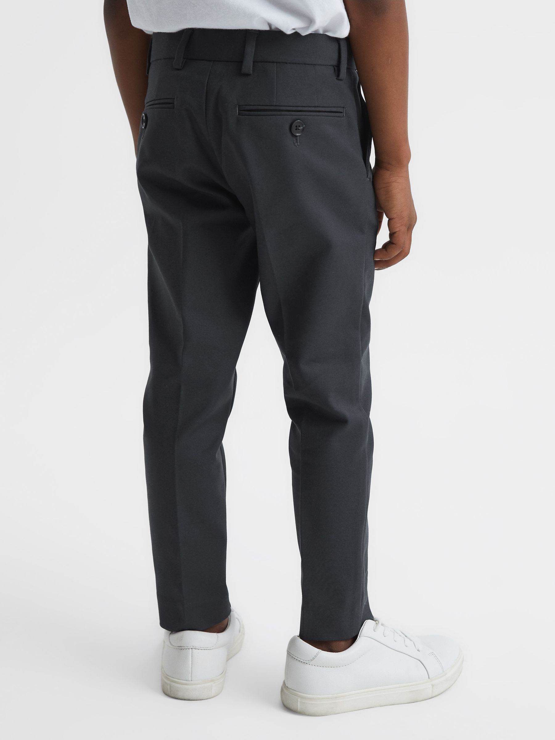 Staalblauw - Reiss slim-fit Eastbury chino