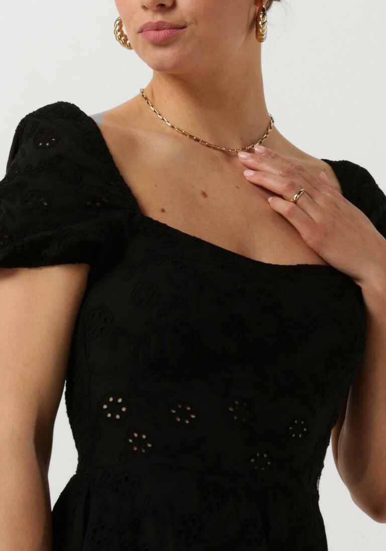 GUESS zwarte guess mini jurk ss clio flare midi dress