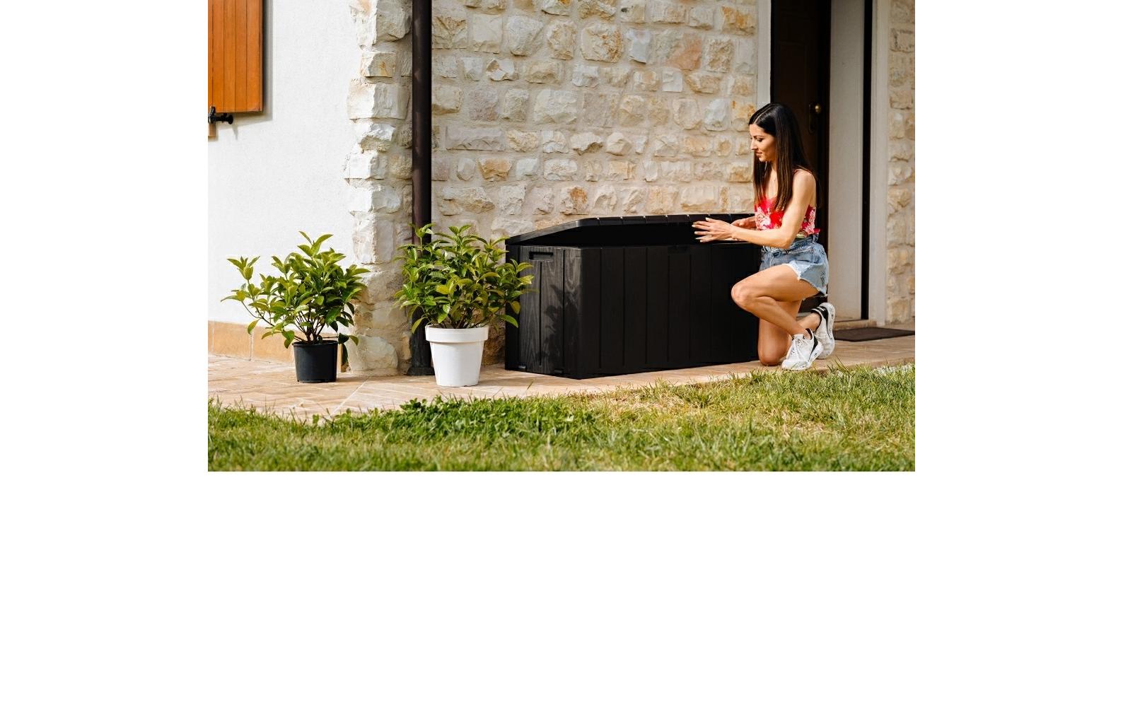 Gartenbox 270 l Dunkelanthrazit<br>Multifunktionale Kissenbox