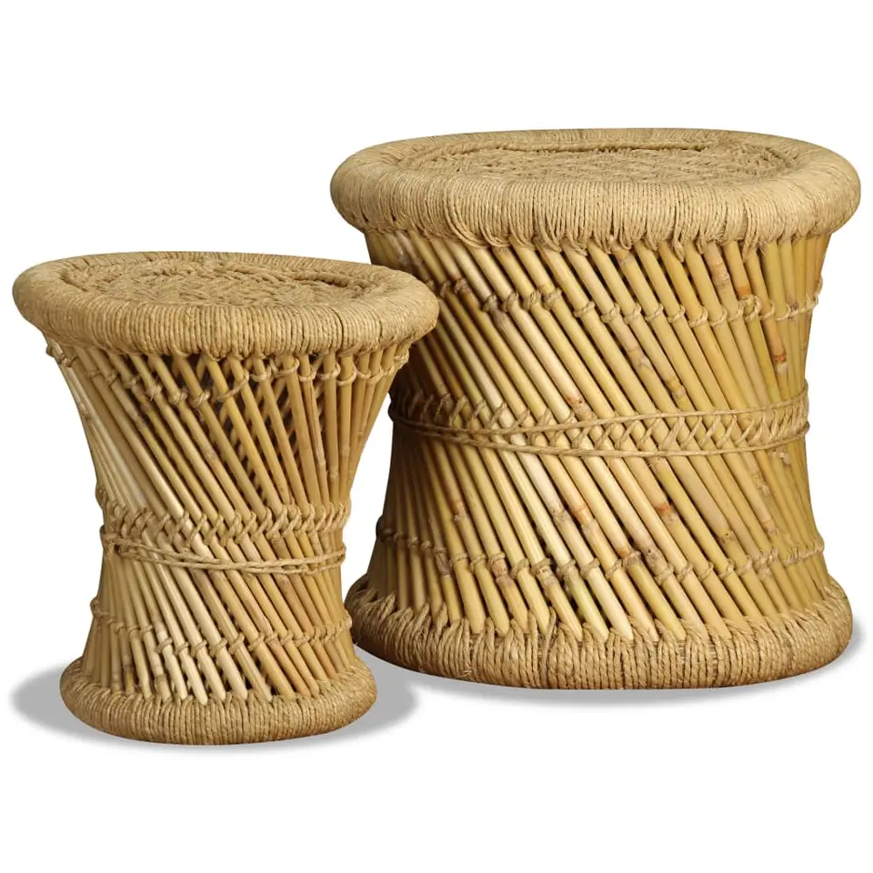 vidaXL - Kruk - Bruin - Bamboe - 2 stuks
