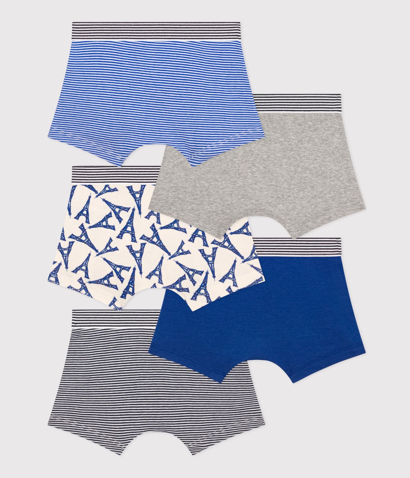 Lot de 5 boxers Paris en coton petit garçon