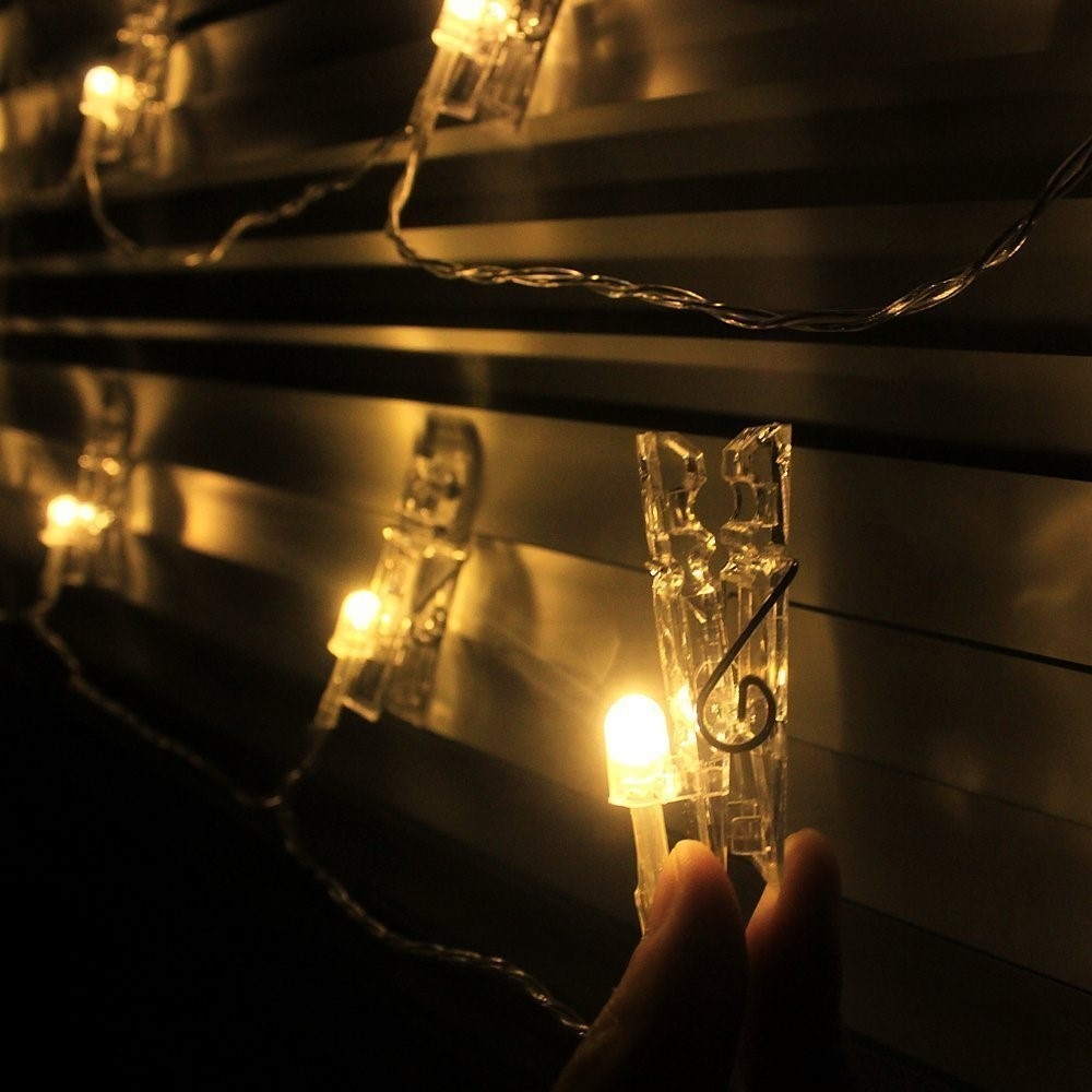 (5m) 40 LED's Deko Lichterkette Foto Clip Beleuchtung mit Klammern (Batteriebetrieben) - Warmweiss
