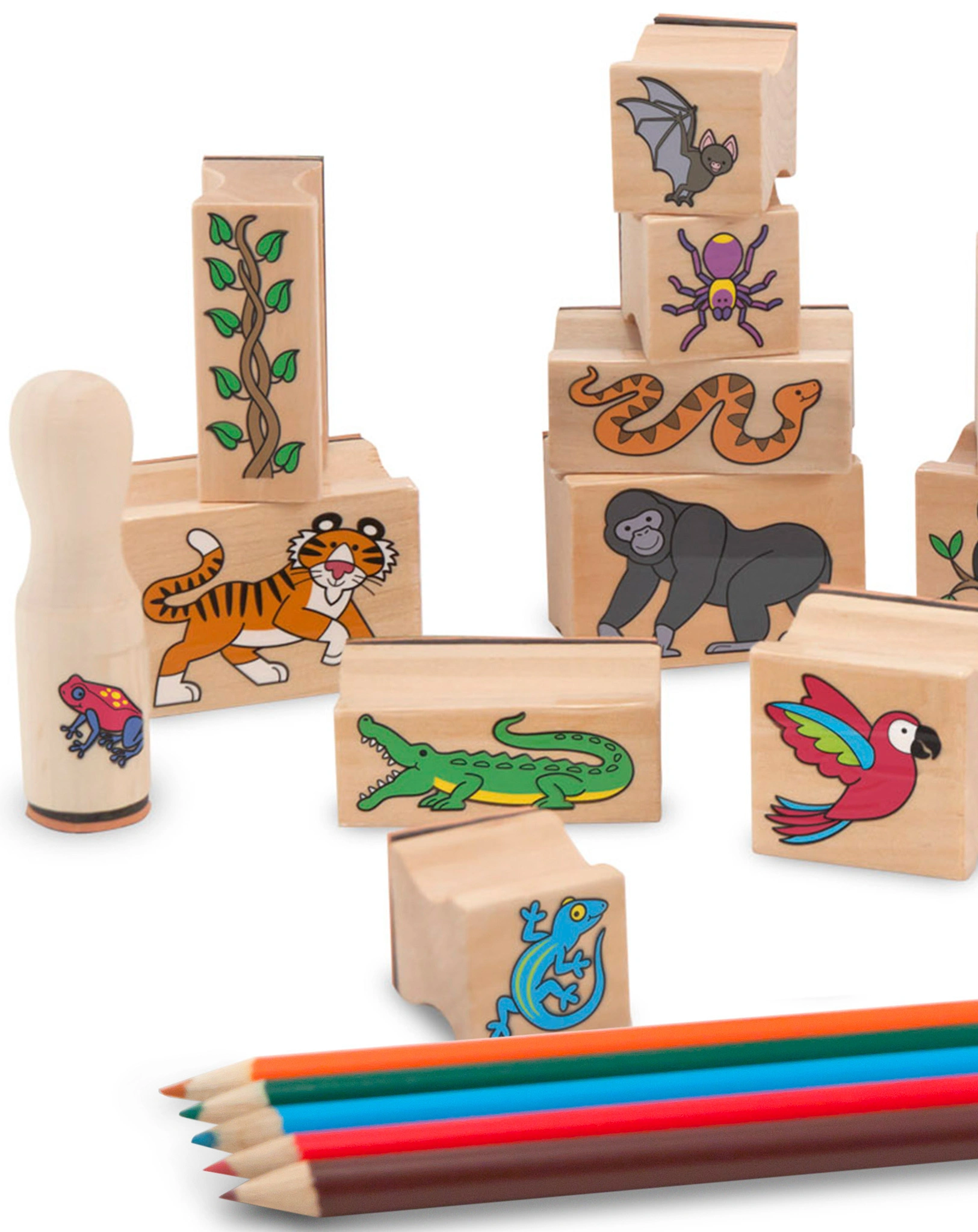 Stempel-Set REGENWALD aus Holz