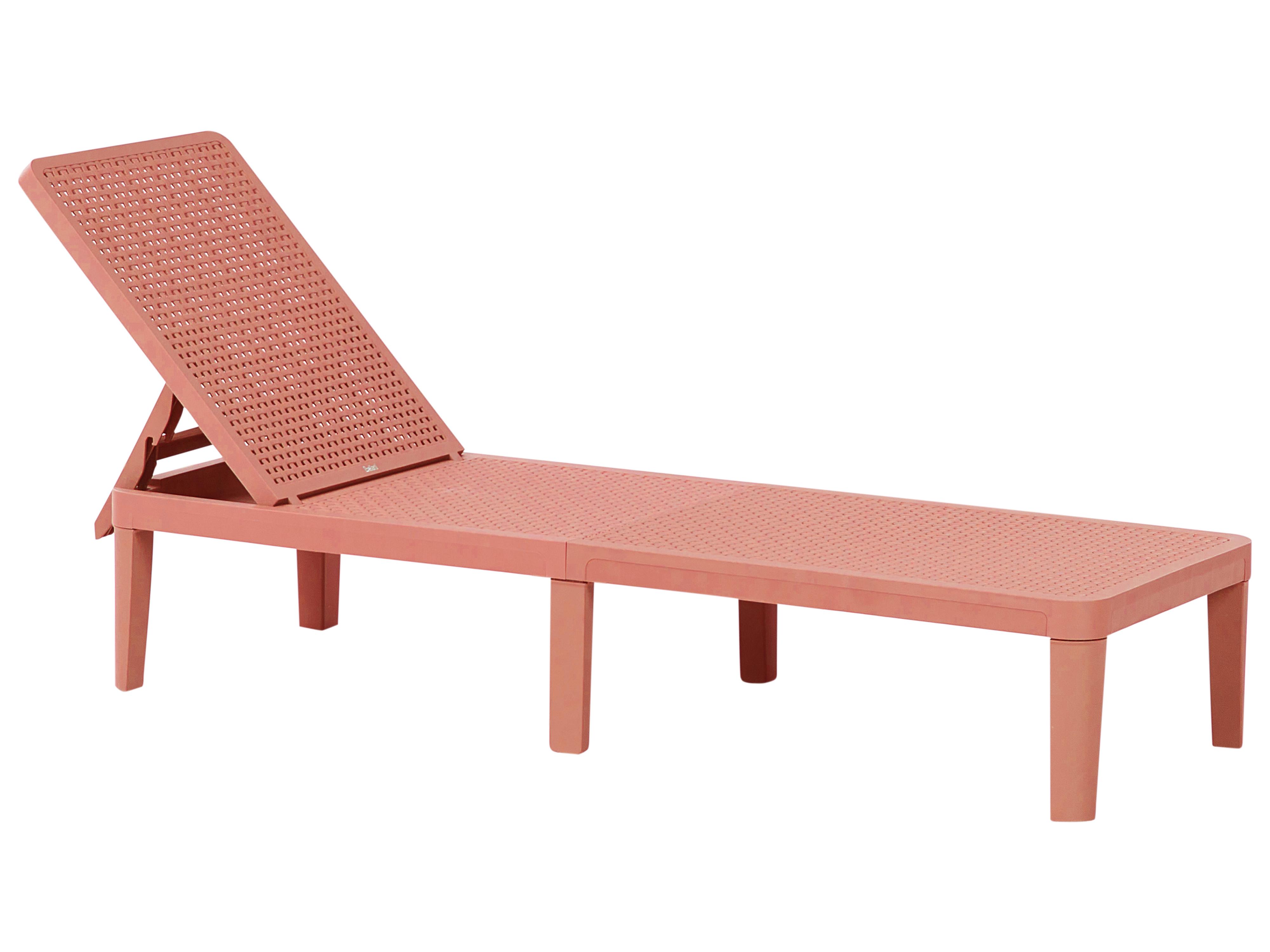 Ligstoel OSSIMO achteroververstelbaar Synthetisch materiaal Rood