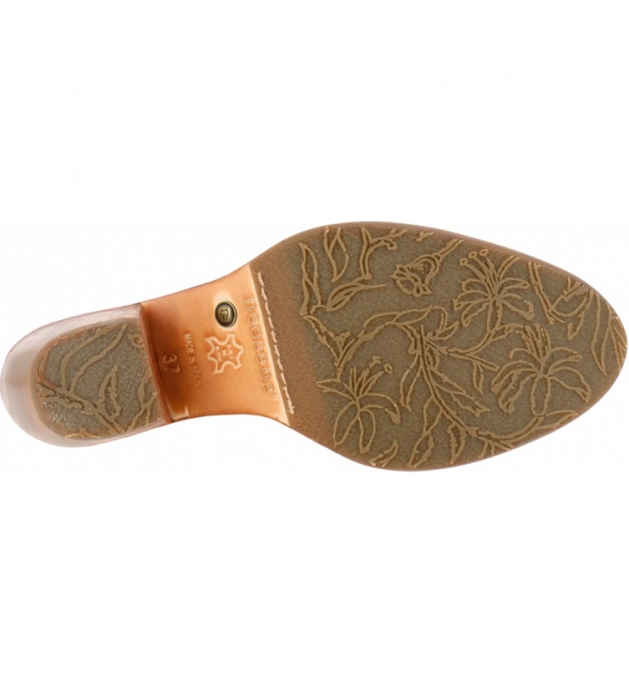 Botas de cano curto Neosens S3102 em couro marrom com estampa de crocodilo - Altura do salto: 5,5 cm -