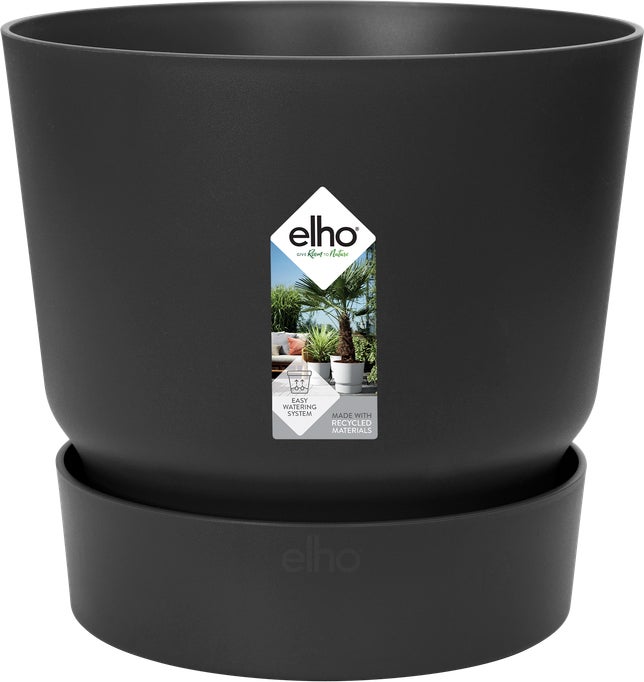 Elho bloempot Greenville zwart D 24,5 H 23,3 cm