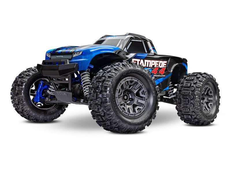 Traxxas Monster Truck Stampede 4x4 BL-2s Blau, ARTR, 1:10 Robuster 4WD Brushless Monstertruck