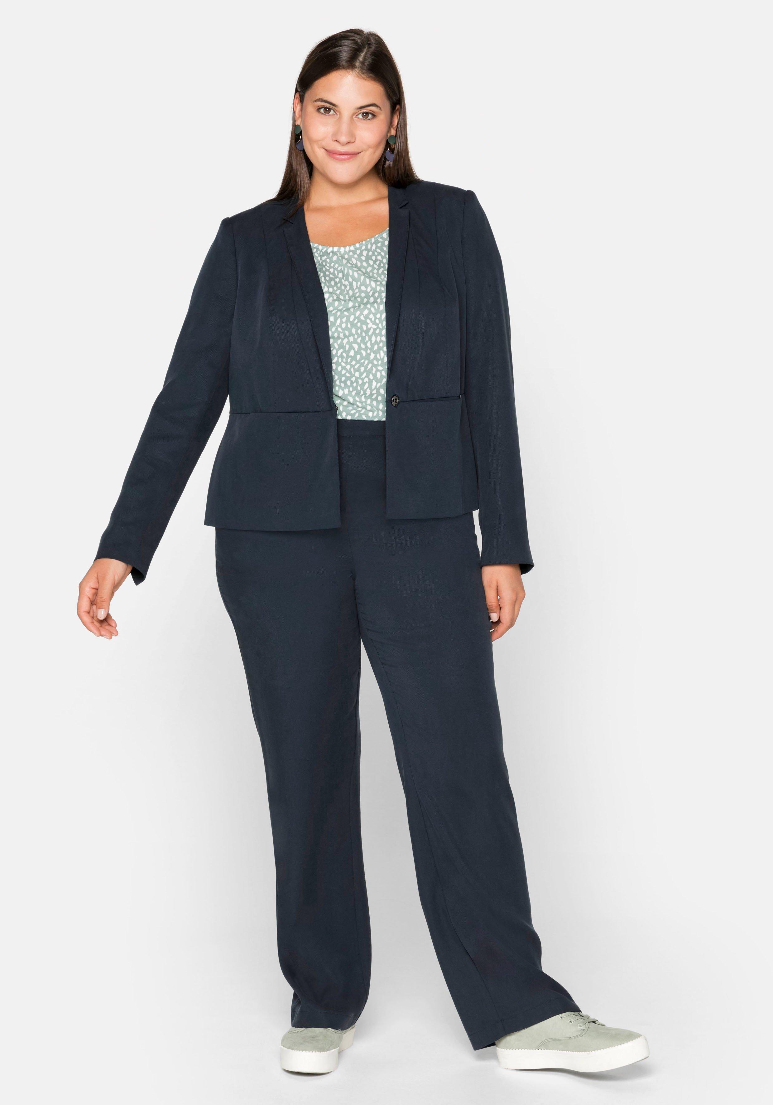 Blazer in Kurzform mit tiefem Reverskragen
