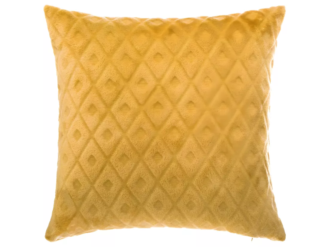 Coussin déhoussable Ocre motif en relief 40 x 40 cm