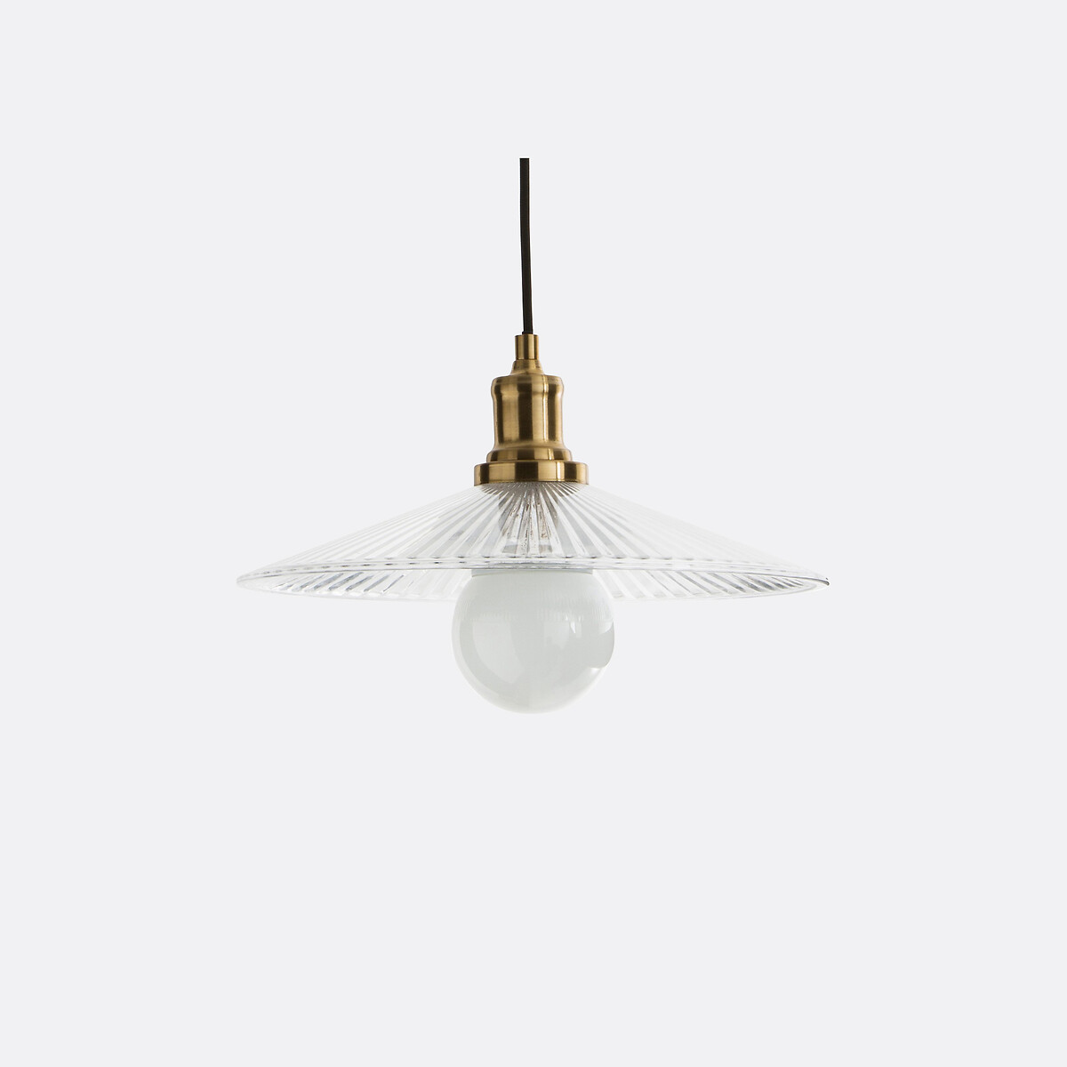 LA REDOUTE INTERIEURS<br>Luminária pendente em latão e vidro canelado Ø35,5 cm, Iloa