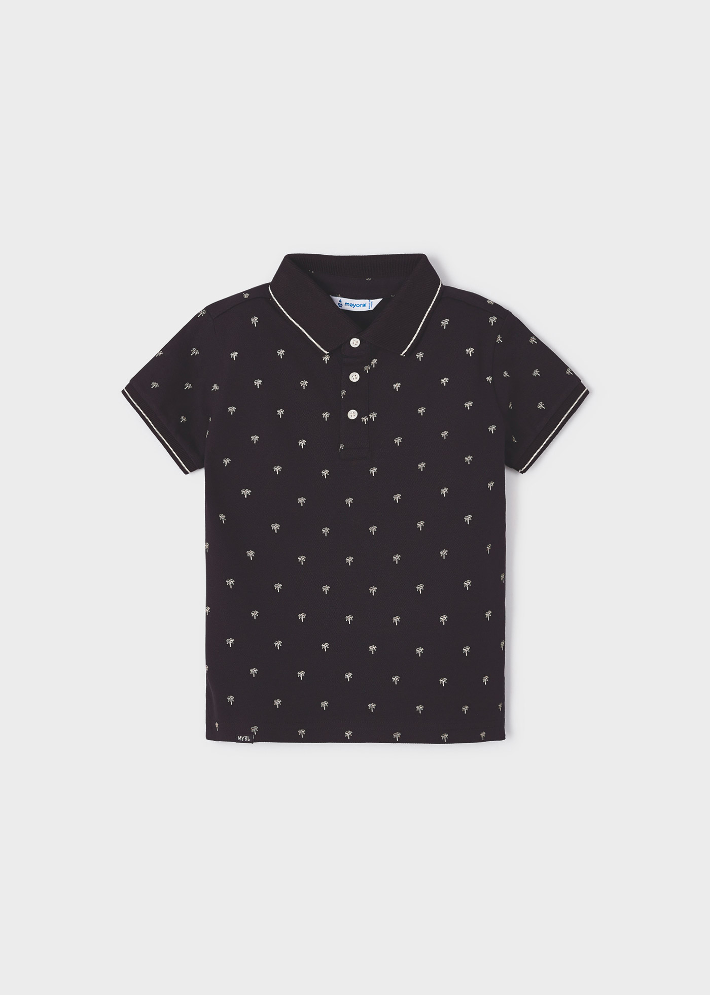 Camisa polo de manga curta com estampa em algodão sustentável para meninos