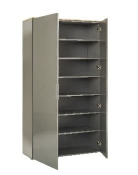 Garderobenschrank GALAVERNA 83 x 187 cm grau Hochglanz/Artisan-Eiche-Dekor