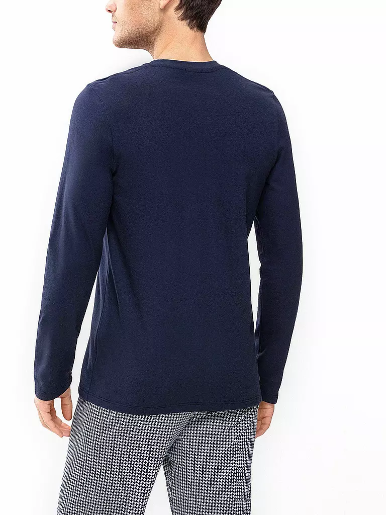 MEY Pyjama Langarmshirt  blau
