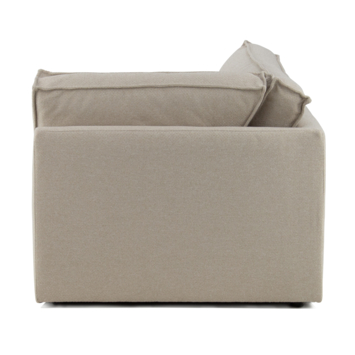 KARWEI modulaire bank James eindstuk hoek lang links grof geweven beige polyester