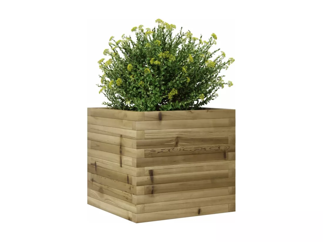 Jardinière bac lit surélevé bois marron 50 x 50 x 45.5 cm 02_0037635