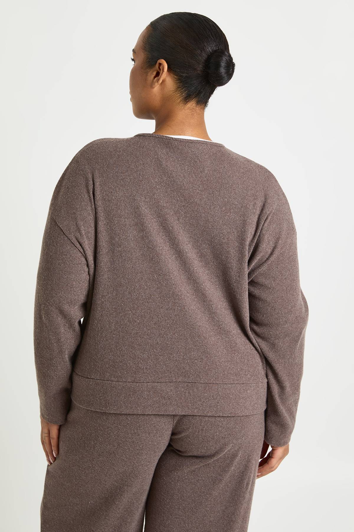 boohoo Plus, côtes tricotées, sweat à fermeture éclair intégrale