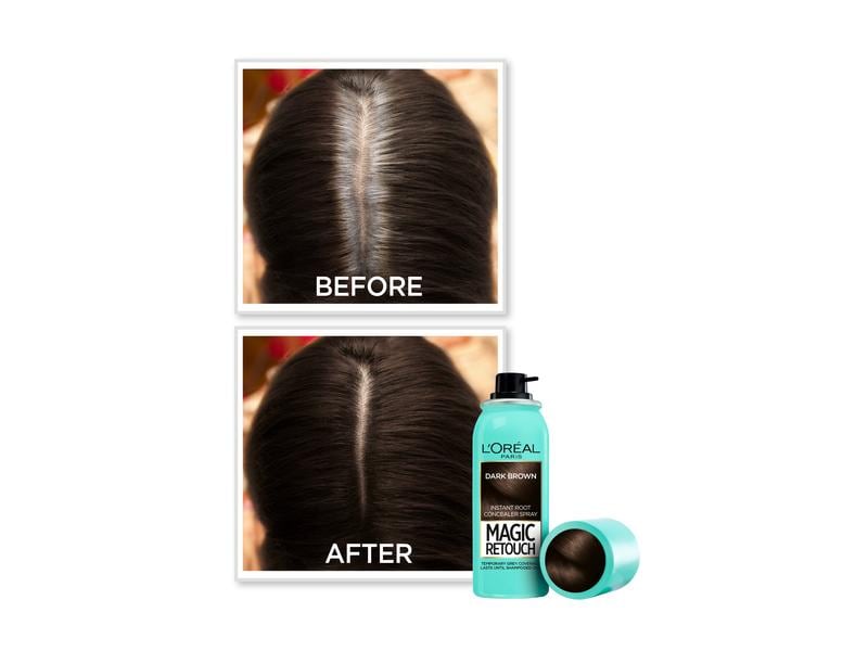L'Oréal Paris Haaransatz-Spray Magic Retouch Dunkelbraun Kaschiert den grauen Haaransatz in nur 3 Sekunden